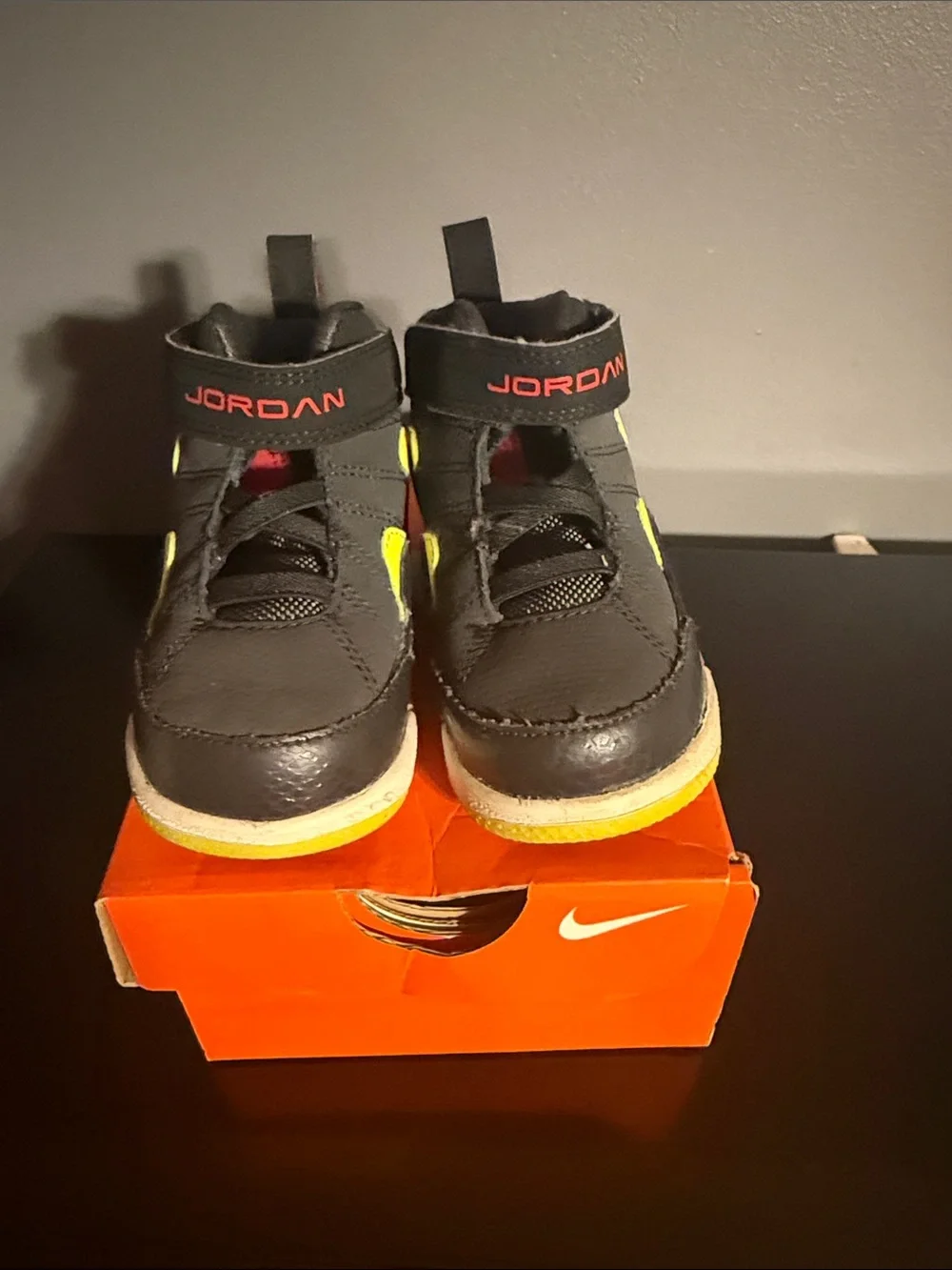 Jordan Kids Black, Yellow & Red Velcro Sneakers